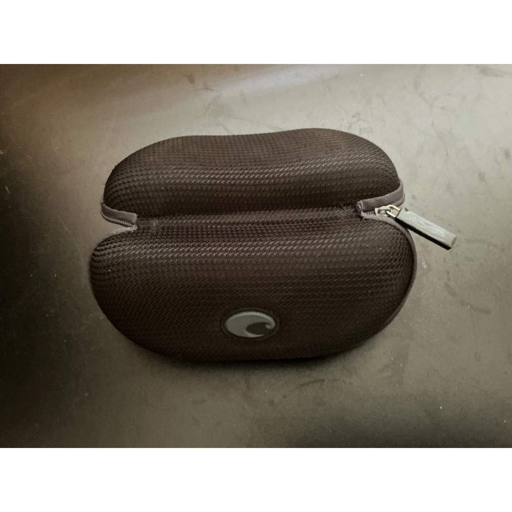 Costa Del Mar Sunglasses Case Black Mesh Zippered Semi Rigid Protective Shell
